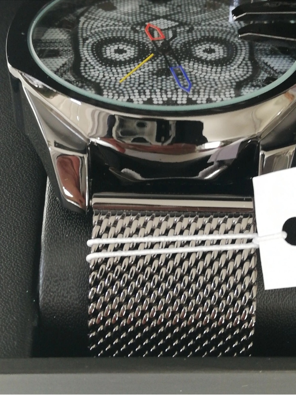 Ed Hardy Gunmetal Skullface Mesh Band Watch NEW IN BOX - Picture 6 of 6